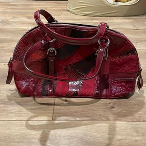 Red Coach Patchwork Purse